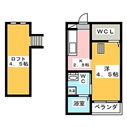 ブランノワール本陣S棟 1Kの間取図画像