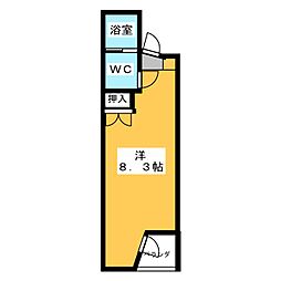 三喜マンション ワンルームの間取図画像