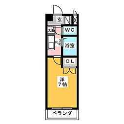アベニュー本陣 1Kの間取図画像