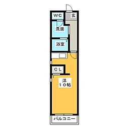 クレセントM ワンルームの間取図画像