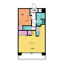 ル=アーブル杉原 1LDKの間取図画像