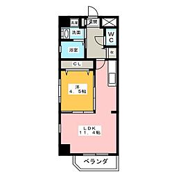 グレースコート・A 1Kの間取図画像