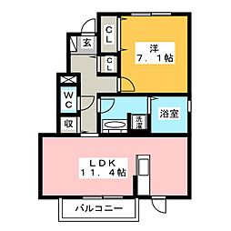 サンフローラ 1LDKの間取図画像