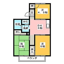 エル日比津A棟 3DKの間取図画像