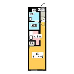 Branche吹上North 4階1Kの間取り