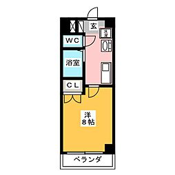 メゾン・ド・ミュゼ 3階1Kの間取り