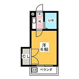 アストリー21 1階1Kの間取り