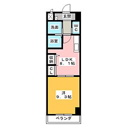 エスト吹上 4階1LDKの間取り