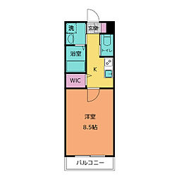 グレイスコート御器所 3階1Kの間取り