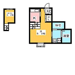 Ｂｌａｎｃ　ｄｅ　Ｂｌａｎｃｓ 1階ワンルームの間取り