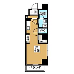 L’Allure 8階ワンルームの間取り