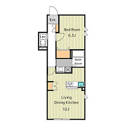 エアリーフ 1階1LDKの間取り