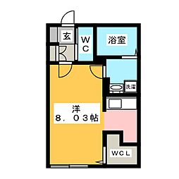 Branche桜山Chambre 3階ワンルームの間取り
