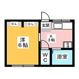 フォーブル長池 1Kの間取図画像