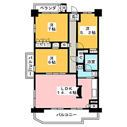 ステラートシティ桜山 3LDKの間取図画像