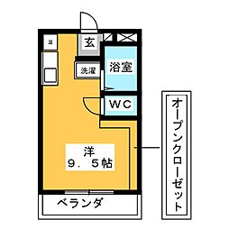 ファルコン瑞穂 ワンルームの間取図画像