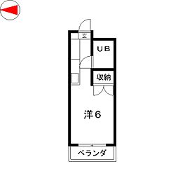 メゾン・ド・シャンテ ワンルームの間取図画像