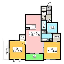 リ・アルジョン御器所 2LDKの間取図画像
