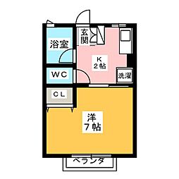 シティハイムひろじ 1Kの間取図画像