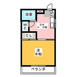 翠明ビル明月 1Kの間取図画像