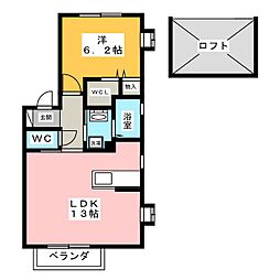グレイスハイム村雲 1LDKの間取図画像