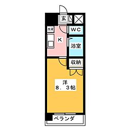 ソレイユ御器所 1Kの間取図画像