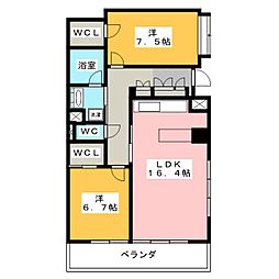 プライムメゾン御器所 2LDKの間取図画像
