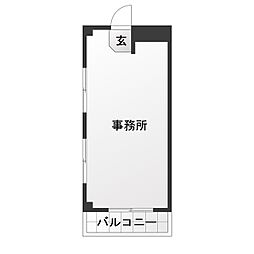 フライハイト2 1Kの間取図画像