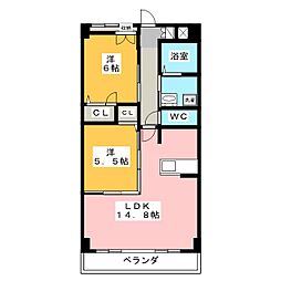 エスペランサ川名 2LDKの間取図画像