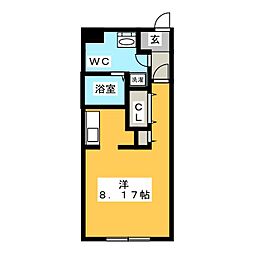 ブランシェ桜山3 ワンルームの間取図画像