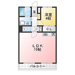 ロイヤル御器所 1LDKの間取図画像