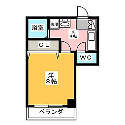 アーバンコート小松 1Kの間取図画像
