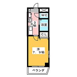 プリミエール御器所 1Kの間取図画像