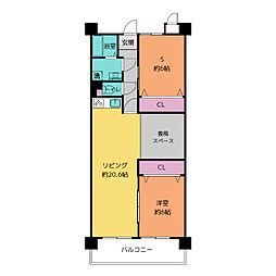 サンコートごきそ 1SLDKの間取図画像