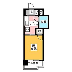 サン・スグモビル 1Kの間取図画像