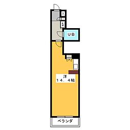 ラフィネ川原 ワンルームの間取図画像