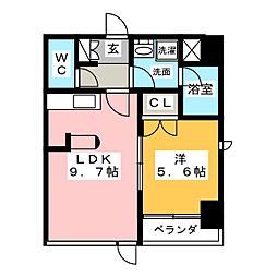 ヴィアンカ 1LDKの間取図画像