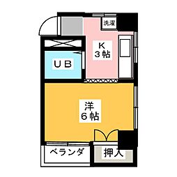 さくらニューこーぽ 1Kの間取図画像