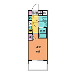 プレサンス桜山駅前アフォード 1Kの間取図画像