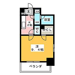 プロシード瑞穂 1Kの間取図画像