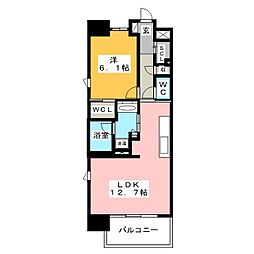 プレディアコート御器所 1LDKの間取図画像