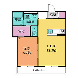 ルチアーノ御器所 1LDKの間取図画像