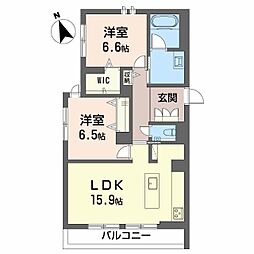 グリシーヌテラス千種 2LDKの間取図画像
