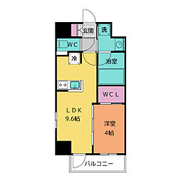 ブランシエスタ金山北 2階1LDKの間取り
