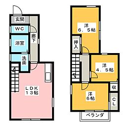 炭家八幡本通 2階3LDKの間取り
