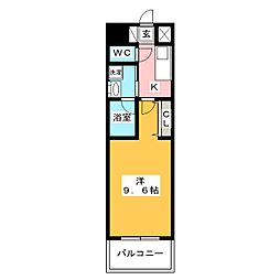 ＡｒｔｉｚＡ上前津II 4階1Kの間取り
