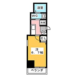 アルテミス平和 10階1Kの間取り