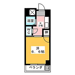 シャトー山田 1Kの間取図画像
