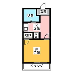 Ｂ−ＦＬＡＴ6 2階1Kの間取り
