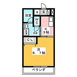 ＫＴ　ＨＯＵＳＥ 4階1Kの間取り